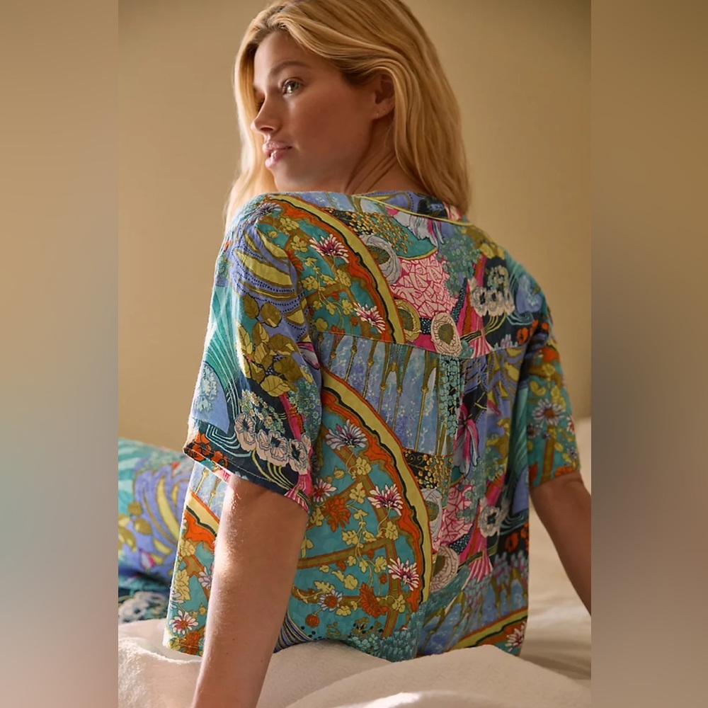 Anthropologie Colorful Utility Lounge Pajama Set Small - Picture 3 of 16